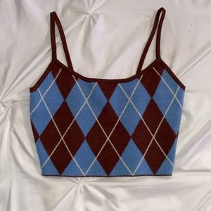 Kendall & Kylie Argyle Print Tank Top